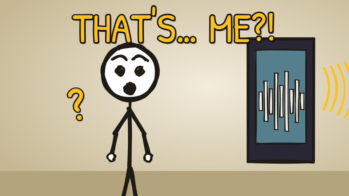 Munchrd illustration for: Why does your voice sound different on a recording?